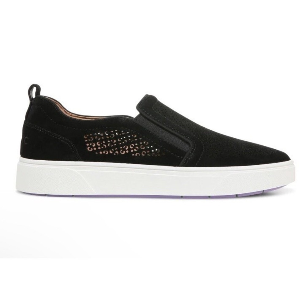 Vionic‎ Kimmie Perf Sneaker Womens 8.5 Black Arch Support New - Picture 3 of 10
